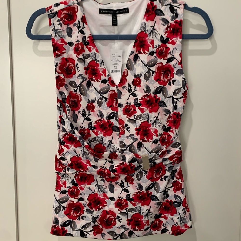 White House Black Market Floral Blouse